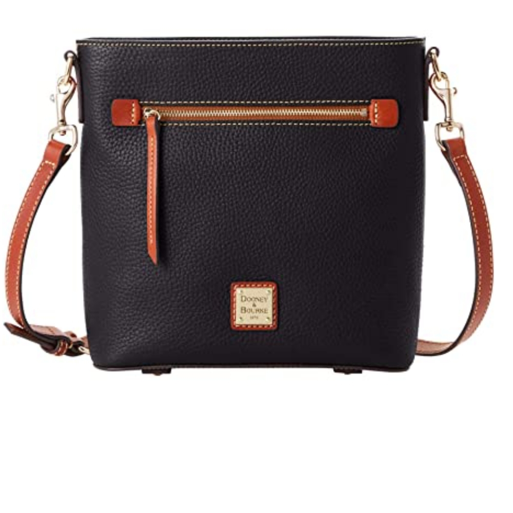 Dooney and Bourke black pebbled leather messenger bag